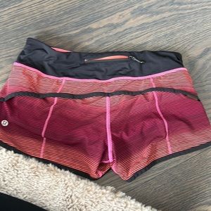 Lululemon shorts inner lining - running/swimming. Zipper pocket. Size 6